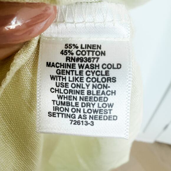 Liz Claiborne Linen Blend Dress Butter Yellow Size M Lagom Summer Coastal - Picture 5 of 8